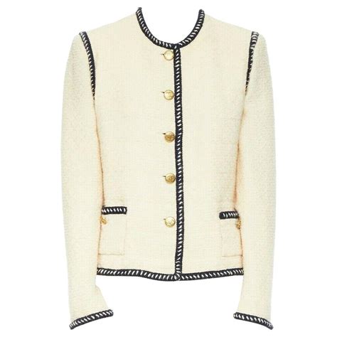 chanel tweed jacket men|Chanel collarless jacket.